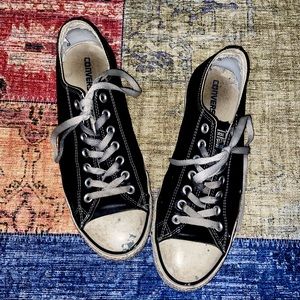black leather converse